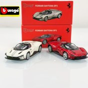 Resim Burago 1:64 Ölçekli Ferrari Spor Araba Modeli - Beyaz ve Kırmızı, Push-Operated Diecast Alaşımlı Miniatur Araç, Gençler ve Koleksiyoncular için İdeal, Koleksiyoncu's Item|Gerçekçi Tasarım|Detaylı El Sanatları 
