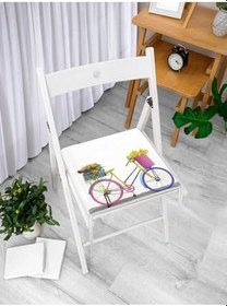 Resim RealHomes Bisiklet Desenli Dijital Baskılı Fermuarlı Sandalye Minderi, RH-Frm600 