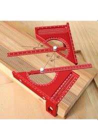 Resim Willowhaven Ayarlanabilir 3d Marangoz Gönye Seti - 180 Derece Döner Alüminyum Alaşım Cetvel İnç Gri 