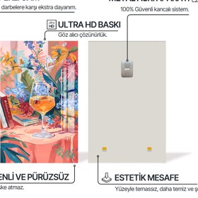 Resim Şarap Keyfi Cam Tablo - Siyah / 90x140 cm 