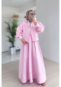 Resim Kahijab Poplin Etek Takım - Pembe Pembe 
