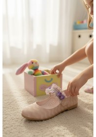 Resim Enoch Kız Çocuk Prenses Model Bantlı Babet Pembe - Lila 