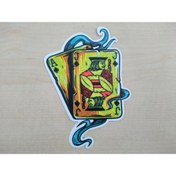 Resim Aksesuar Iskambil Kağıdı Sticker 12x7cm (2ADET FİYATI) Full As Sticker Iskambil Kağıdı Etiketi, Çıkartması 