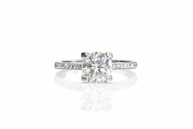 Resim 1,5 CT Mozanit Tektaş Yüzük - 9 / GÜMÜŞ 