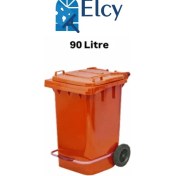 Resim Elcy 90 Litre Tıbbi Atık Plastik Pedallı Çöp Konteyneri Turuncu Isıya Karşı Dayanıklı 