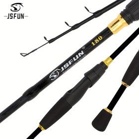 Resim JSFUN Karbon Fiber Olta Çubuğu, 1.6m/1.8m/2.1m/2.4m, Hafif Taşınabilir Teleskopik Olta Çubukları, Süper Hafif Güç Seviyesi, Baitcasting, Trolling, Siyah, 1parça, Karbon Fiber Gövde, JSFUN Marka 