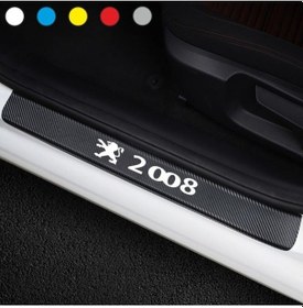 Resim Peugeot 2008 İçin Özel Yeni Uyumlu Aksesuar Oto Kapı Eşiği Özel Yeni Sticker Karbon 4 Adet 
