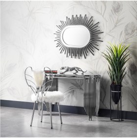 Resim VOVOKO Aynalı Dresuar Takım Ultra Lak Kaplama Metal Dresuar Set Makyajlık Set 120cm Melek Sandalyeli 