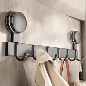 Resim Modern Alüminyum Duvara Monte Ceket Kanca ile Vakumlu Emiş Kupaları - Mutfak, Banyo, Giriş için Yerden Tasarruf Sağlayan Çok Fonksiyonlu Havlu Rafı - Kolay Kurulum, Dayanıklı ve Güvenli, Giriş Organizasyonu | Şık Duvar Rafı | Dayanıklı Alüminyum, Banyo için Havlu Rafı 