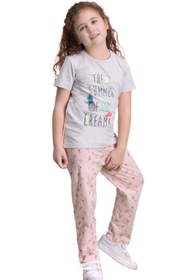 Resim Rolypoly Yazlık Desenli Kısa kollu Pamuk Kuız Çocuk Pijama Takımı - Nefes Alan Terletmez Kumaş 