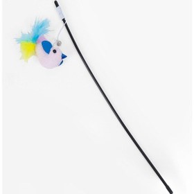 Resim Tüylü Kedi Oltası Peluş Kuşlu Kedi Oyun Oltası 46 CM 