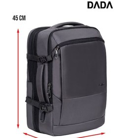 Resim Körüklü Laptop Sırt ve Seyahat Çantası 15,6 İnç 40 Litre Usb Su Geçirmez Kumaş Gri Dada 12 