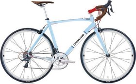 Resim Mıglıa Retro Yol Yarış Bisikleti 28 Jant 52 Kadro V Fren 16 Vites Açık Mavi Beyaz Kırmızı 
