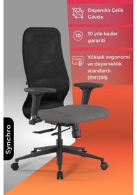 Resim Ergolife Synchrosit 8 Ergonomik Ofis Sandalyesi Ayarlanabilir Kolçaklı, Fileli, Öğrenci Sandalyesi -297.d.1.2f3 Çok Renkli 