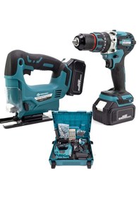 Resim Prohummer PH270 Akülü Kömürsüz Motor Dekupaj Testere + Çelik Mandren Vidalama Matkap 2'li Set Mavi 