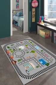 Resim LTS HOME DİJİTAL BASKILI SÜNGER DOLGULU YUMUŞAK YIKANABİLİR KAYMAZ TABANLI ÖOCUK HALISI 