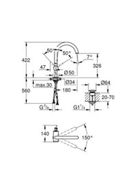 Resim Grohe Atrio Tek Kumandalı Lavabo Bataryası XL-Boyut - 24365AL0 Siyah 