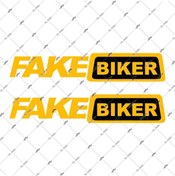 Resim Bay Etiket Rfhlm133 Reflektif Fake Biker Yazili Etiket 2' Li Set Uyumlu 