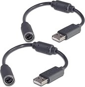 Resim Fosmon Microsoft Xbox 360 Kablolu Denetleyicilerle Uyumlu Yedek Dongle (Adaptör Denetleyici USB Ayrılma Kablosu) - Gri (2'li Paket) 