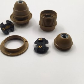 Resim Retro Vitrini Dekoratif Plastik E-27 Yarım Dişli Rondelalı Duy Gold (2 Adet) 