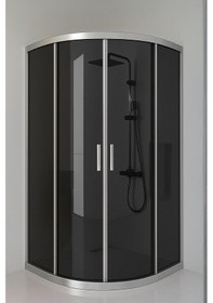 Resim Duşakabin Füme Temper Cam Elegant Seri Oval Krom Profil - Yükseklik: 190 Cm Krom 