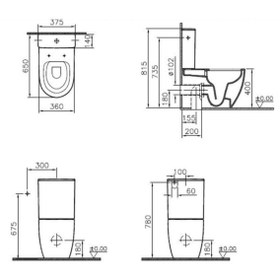 Resim VitrA Sento Rim-ex Kanalsız Duvara Tam Dayalı Klozet +kapak+iç Takım 