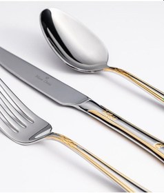 Resim Maxx Doria Athens G Decorated 6 Kişilik 42 Parça Çatal Kaşık Bıçak Takımı Pa1061 Gold 