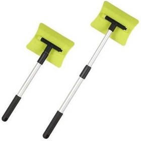 Resim Fortunelane 180 Derecelik Döner Kafa, El İçi Anti Kayma Oto Kardan Adamı: Kenarlı Buz Kazıcı, Genişletilebilir Çubuk, Kışlık Araç 