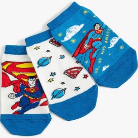 Resim Erkek Çocuk 3'lü Superman Lisanslı Çorap Seti 