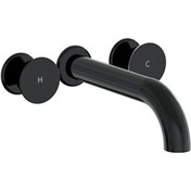 Resim Vitra Liquid A4268939 Ankastre Uzun Lavabo Bataryası Parlak Siyah 