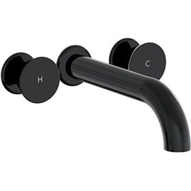 Resim Vitra Liquid A4268939 Ankastre Uzun Lavabo Bataryası Parlak Siyah 