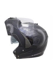 Resim beon B700 Güneş Gözlüklü Çene Açılır Kask Mat Siyah Dragon 