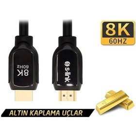 Resim S-Link Sl-H8K01 Hdmi To Hdmi 1.5M 8K Ultra Hdr 2.1V 7680P Metal K 