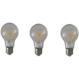 Resim 3 Adet Şeffaf Gün Işığı A 60 Model Rustik Ampul 3200 K 