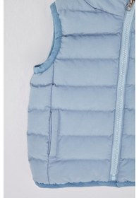 Resim Kapüşonlu Erkek Bebek Çocuk Yelek 51306 Mavi 