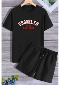 Resim Brooklyn Şort T-shirt Eşofman Takımı Bej 