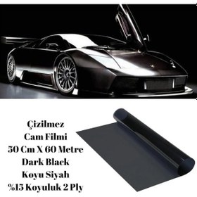Resim Guard Çizilmez Cam Filmi 50 Cm X 60 Metre Dark Black Koyu Siyah %15 Koyuluk 2 Ply 