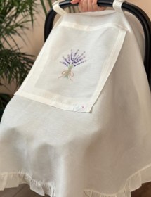 Resim Lavander Keten Puset Örtüsü Lila 