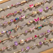 Resim 15 adet lüks renkli cam işlenmiş alaşım halka seti, kadınlar için şık ve moda kelebek ve yılan desenleri ile, partiler, düğünler ve günlük giyim için mükemmel. Bu parmak aksesuarları en iyi hediyelerdir ve rastgele gönderilecektir. 