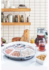 Resim 7 Bölmeli Kahvaltılık, Çerezlik, Saklama Kabı Beyaz 