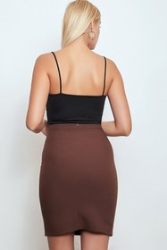 Resim Naliru Kadın Etek Fermuarlı Mini Boy Likralı Kalem Etek 