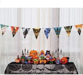 Resim Cadılar Bayramı Halloween Flama Bayrak Banner Süs 8 li 3 Metre (5264) 