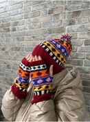 Resim MESKSTORE Şapka eldiven set, bere eldiven, el örgüsü kışlık bere eldiven, örgü bere , örgü eldiven 