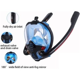 Resim Tongxida Siyah - Siyah Şnorkel Maskesi, Silikon Tam Kuru Dalış Maskesi, Yetişkinler Yüzme Maskesi, Dalış Gözlüğü, Müstakil Sua Siyah 