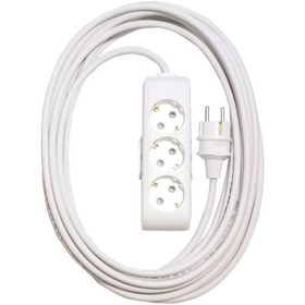 Resim Ekonomik Beyaz 3'lü Grup Priz Topraklı Çocuk Korumalı 9 Metre Kablo Düz Fiş 9 M 
