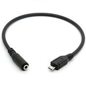 Resim HTGuoji AUX ses kablosu Micro-USB fişten 3,5 mm sokete göre kulaklık adaptörü için, mikrofon Active Clip Mic (30 cm) 