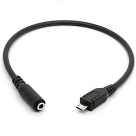 Resim HTGuoji AUX ses kablosu Micro-USB fişten 3,5 mm sokete göre kulaklık adaptörü için, mikrofon Active Clip Mic (30 cm) 