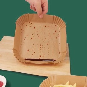 Resim Büyük Boy Air Fryer Fritöz Pişirme Kağıdı 50 Adet 