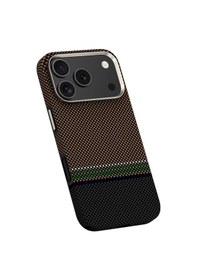 Resim Apple Uyumlu iPhone 17 Pro Kılıf M-safe Özellikli Karbon Fiber Benks Prestige Armorpro Kevlar Kapak Gold 