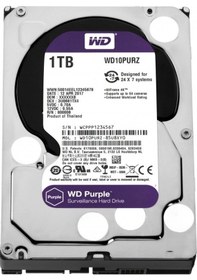 Resim WD 1TB 3.5" 5400RPM 64MB SATA3 GÜVENLİK DİSK PURPLE WD10PURZ 